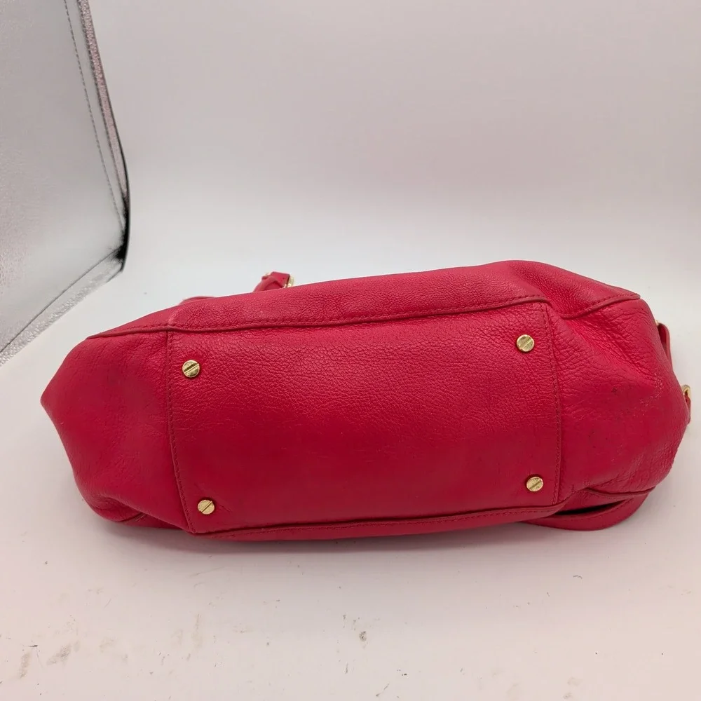 Tory Burch Amanda Hobo Classic Handle Tote Pink Pebbled Leather Crossbody Bag